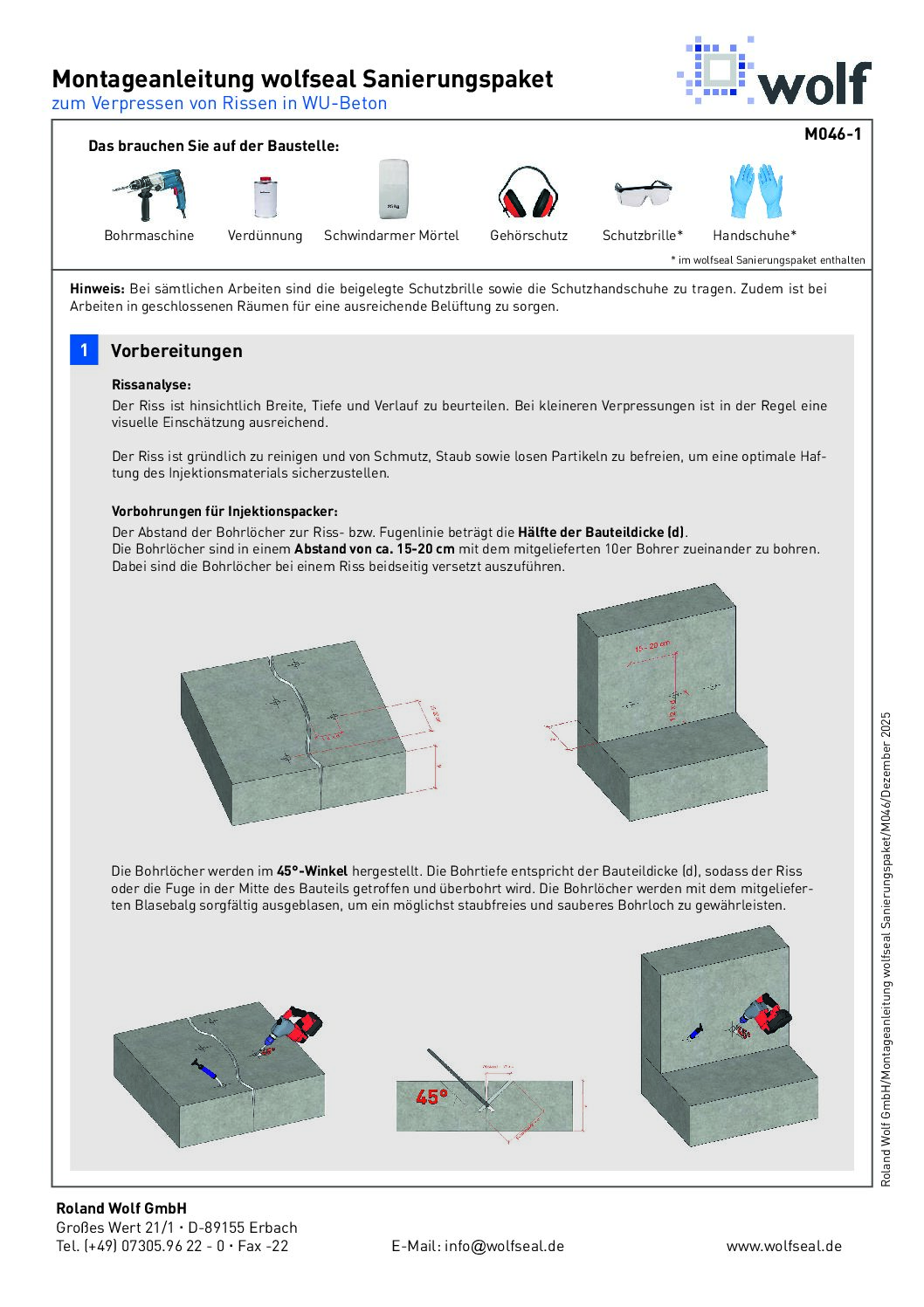 M046_Montageanleitung wolfseal Sanierungspaket Imagebroschüre Roland Wolf GmbH